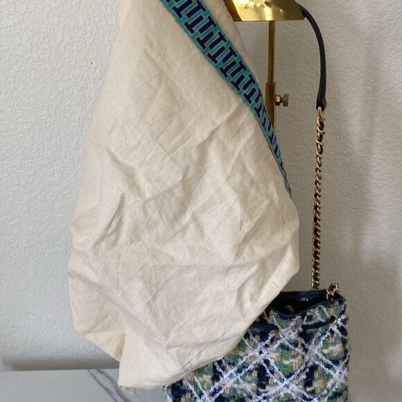 Tory Burch Multi Colored Fleming Soft Mini Tweed Bucket Bag - Picture 8 of 8